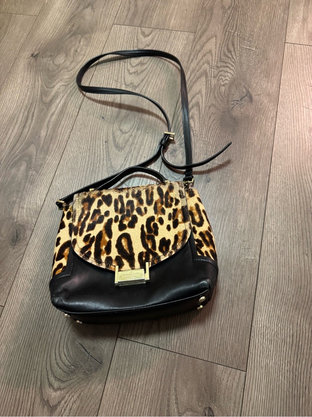 Kate Spade Leopard Print and Black Crossbody Calf Hair Women’s Bag